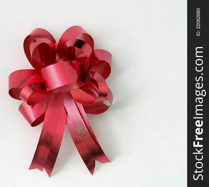 Red Ribbon On White Background