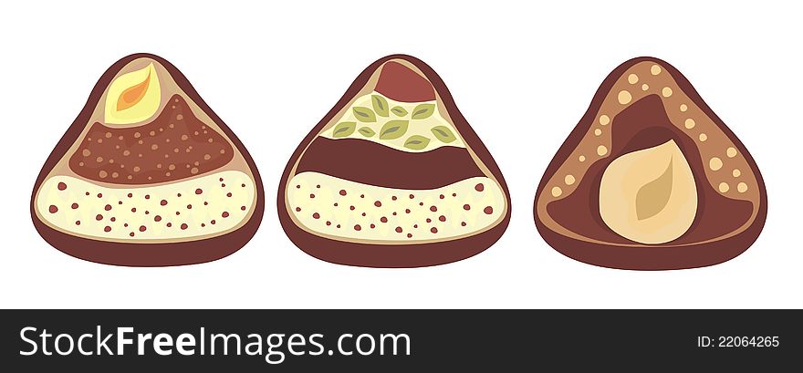 Tasty Chocolate Candies In Vector