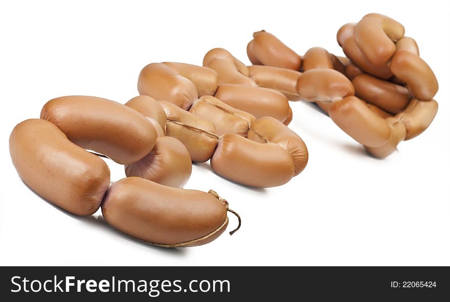 Sausage on a white background