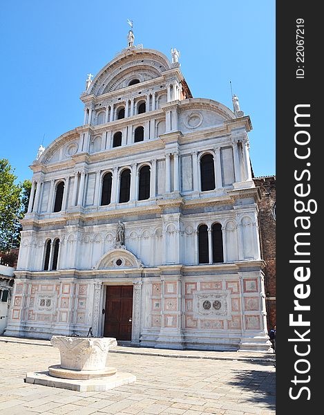 Religious building in a square in Venice. Religious building in a square in Venice