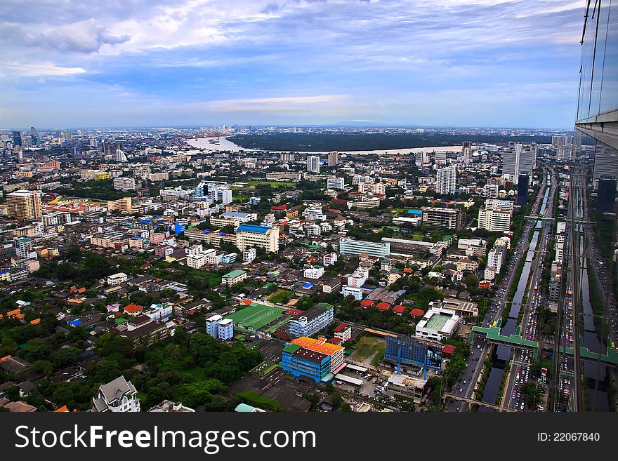 Topview from Bangkok of Thailand in evening time. Topview from Bangkok of Thailand in evening time