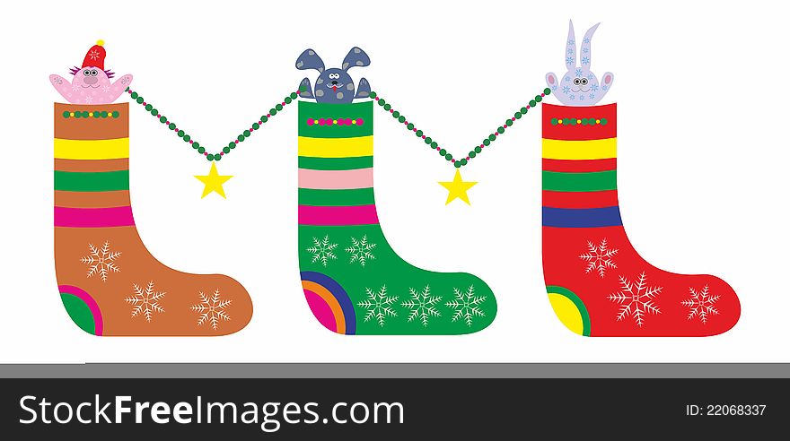 Christmas stocking . Scalable and illustration;