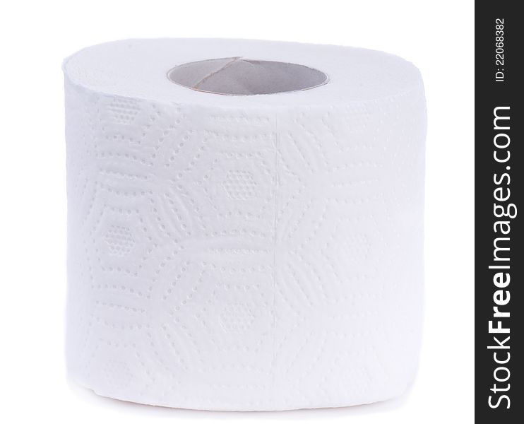 Roll of a white Roll of a white toilet paper