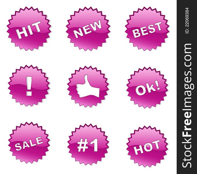 Set of selling badges (buttons)