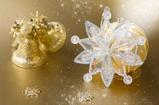 Gold Christmas Ball And Decorations Stock Images Gold Christmas Ball And Decorations Stock Images