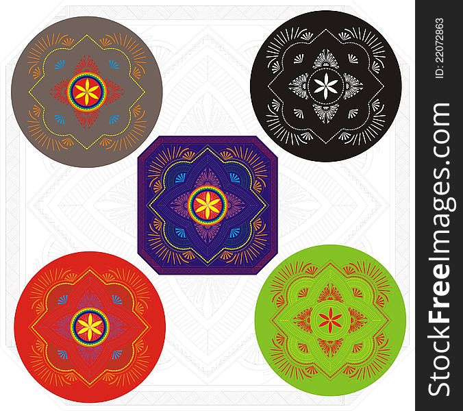 Five mandala patterns with additional format available. Five mandala patterns with additional format available