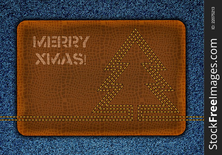 Denim xmas background.