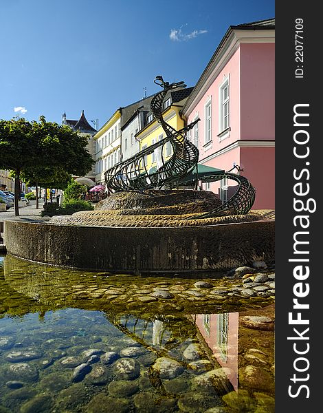 Fountain in the town of Svitavy, Czech Republic
