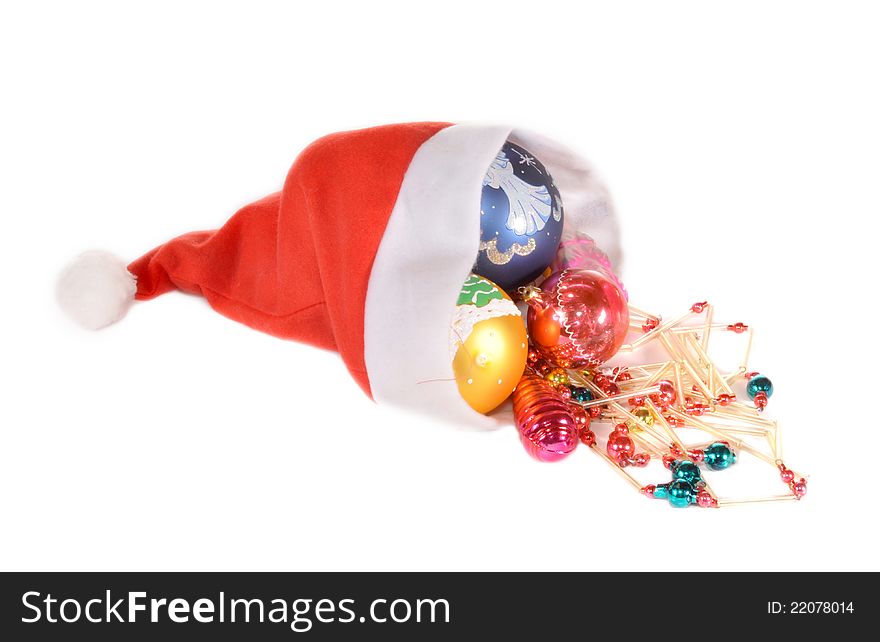 Christmas-tree decorations in a red cap