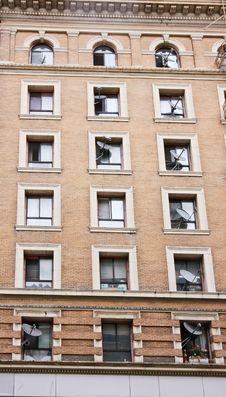 Residential House Wall With Satellite Dishes Royalty Free Stock Photography Residential House Wall With Satellite Dishes Royalty Free Stock Photography