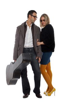 Musician With His Girlfriend Stock Photo Musician With His Girlfriend Stock Photo