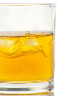Whiskey With Ice Cubes. Isolated On White Stock Images Whiskey With Ice Cubes. Isolated On White Stock Images