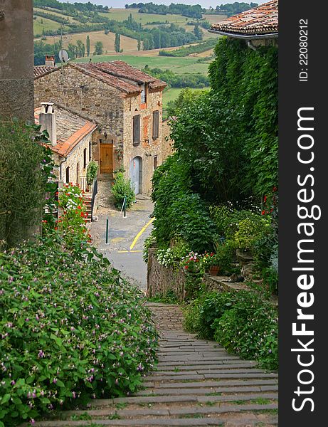 A patch of a little rural  village in Perigord , France. A patch of a little rural  village in Perigord , France