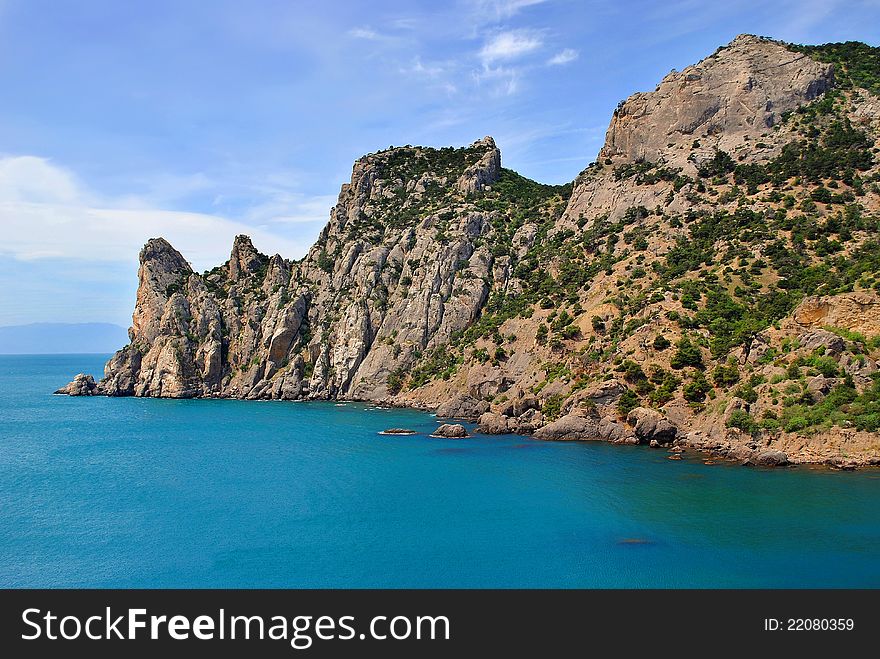 Mountains At The Sea With Trees