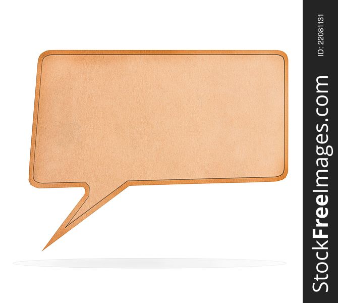 Blank Recycle paper Speech Bubble shape on white background, with clipping paths