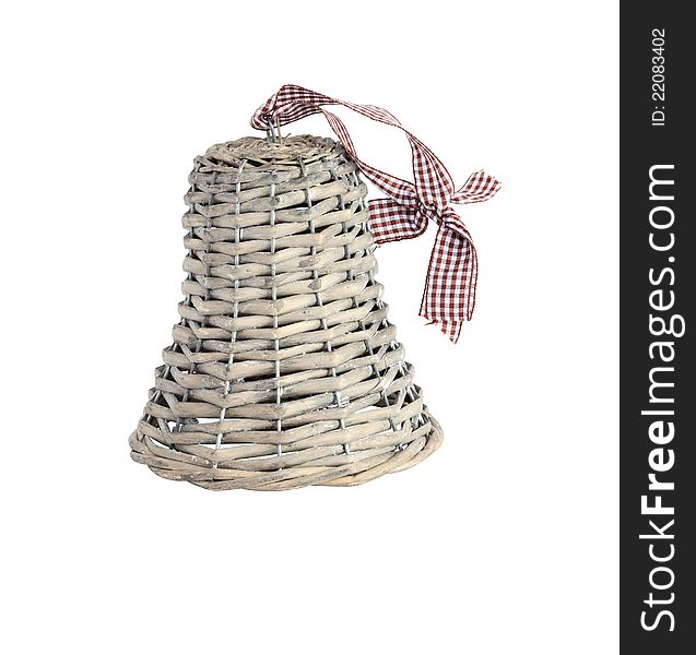 Wicker bell isolated on white background with clipping path. Wicker bell isolated on white background with clipping path