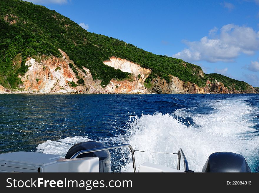 Tropical Coastline on St. John, US Virgin Island (USVI) In the Caribbean sea