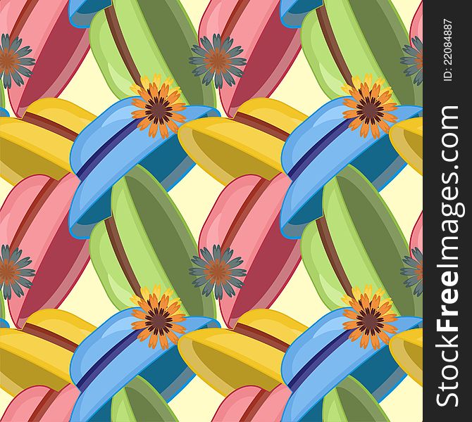 Seamless pattern with color hats. Seamless pattern with color hats