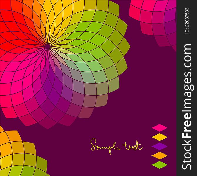 Abstract background with color flower wheel