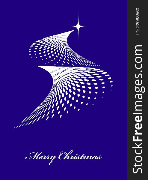 Christmas tree, stylized illustration for design