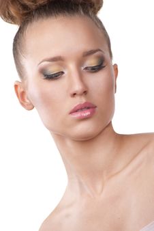 Beautiful Face Of Young Woman With Clean Skin Stock Photos Beautiful Face Of Young Woman With Clean Skin Stock Photos