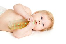 Adorable Child Drinking From Bottle Stock Photo Adorable Child Drinking From Bottle Stock Photo