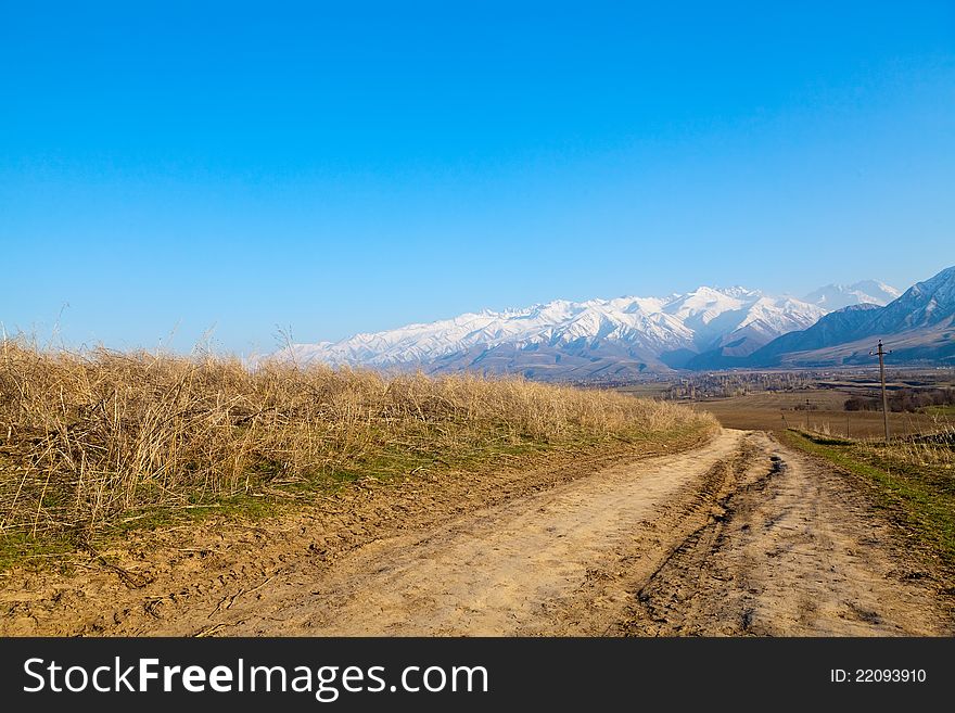 Landscape of the mountain road