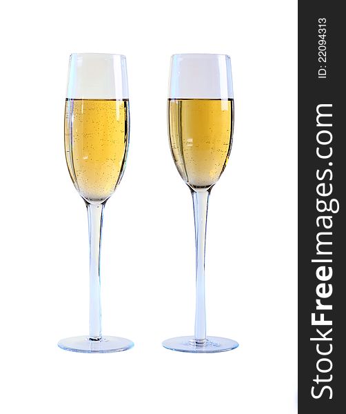 Two Glasses Of Champagne.