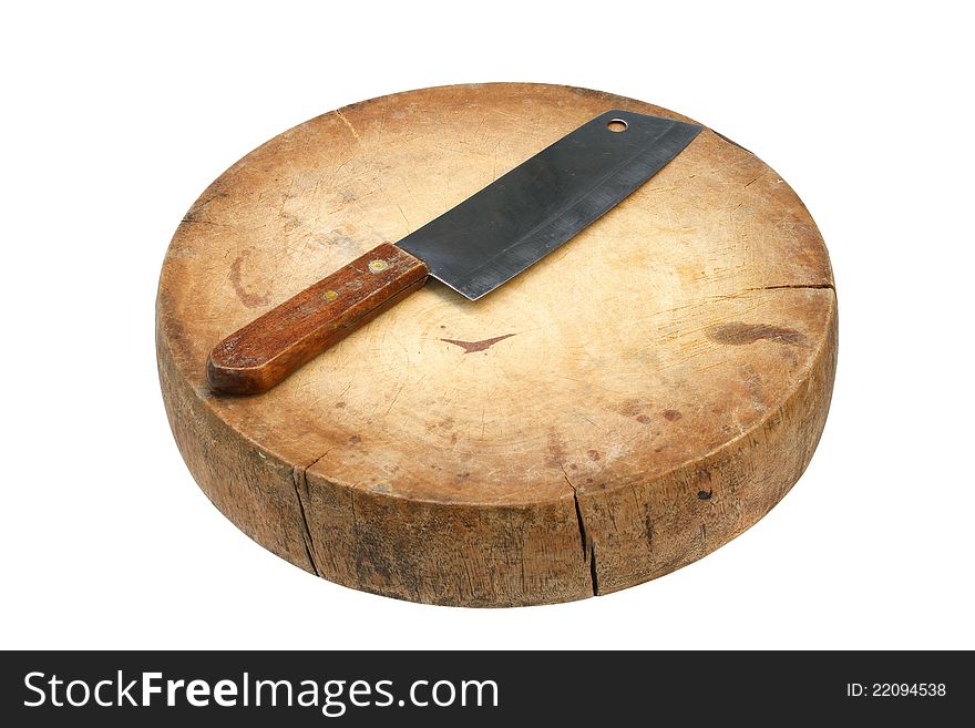 Wooden Cutting Board And Knife