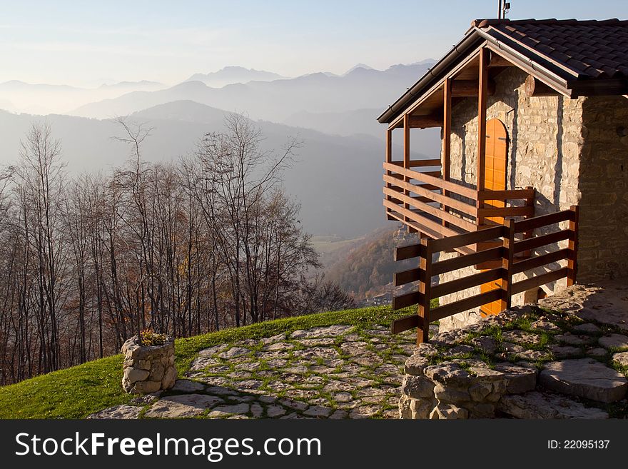 A view of a mountain house