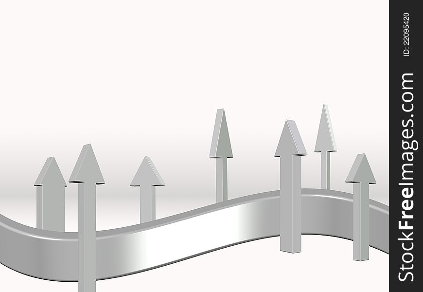 3D arrows pointing upwards metaphor for success. 3D arrows pointing upwards metaphor for success