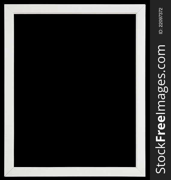 White frame isolated on black background