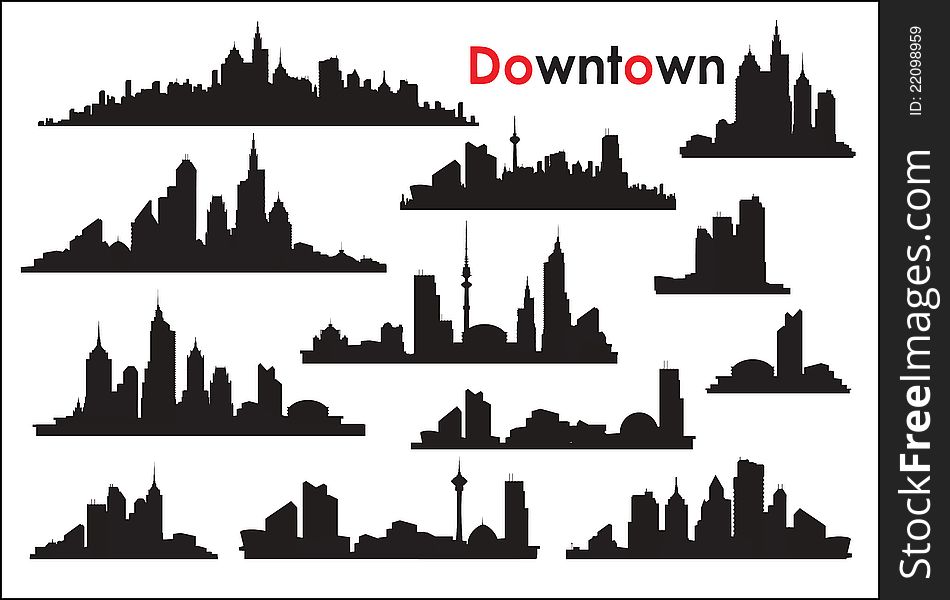 Various versions of the silhouettes of the city. Various versions of the silhouettes of the city