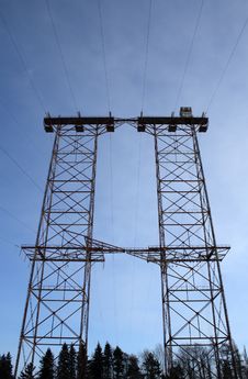 Big Double Electricity Pylon Stock Images Big Double Electricity Pylon Stock Images