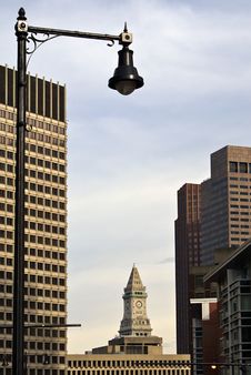 Streetlight Above Clocktower Royalty Free Stock Photos Streetlight Above Clocktower Royalty Free Stock Photos