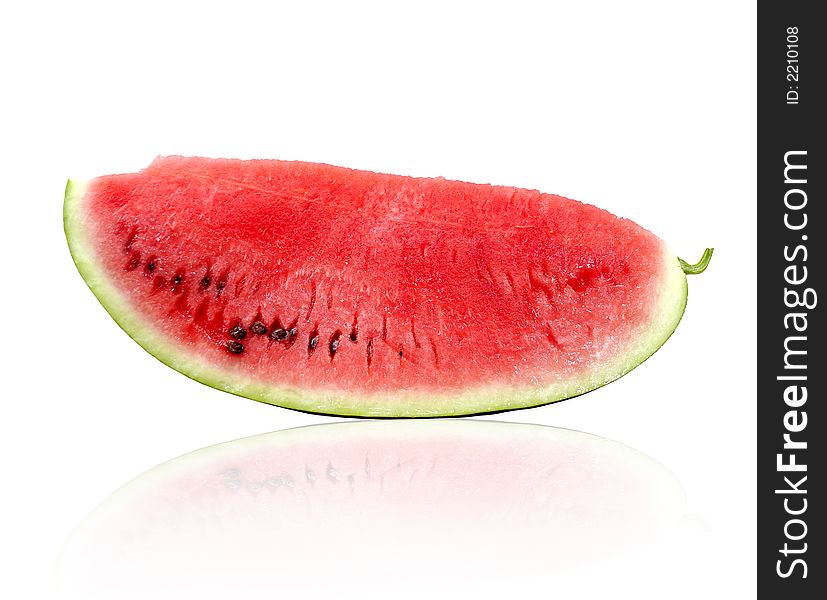 Slice of watermelon isolated on white. clipping paths included