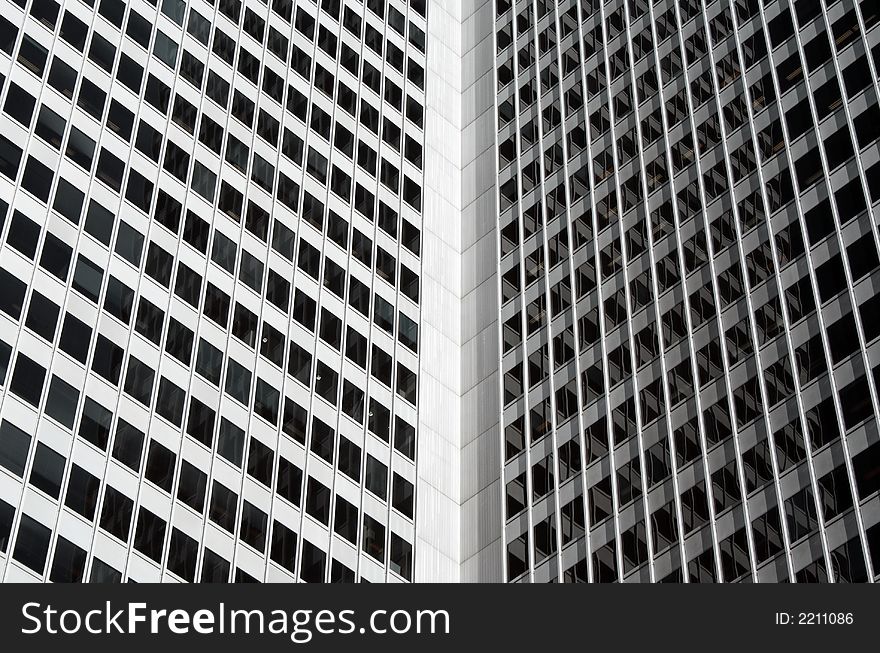 Inside corner of a high-rise corporate building. Inside corner of a high-rise corporate building.