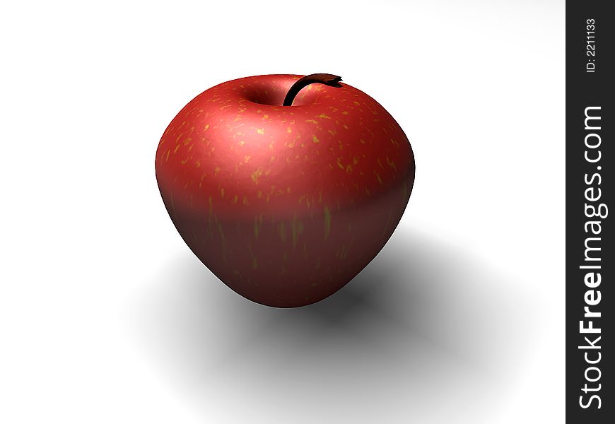 High quality 3d render red apple. High quality 3d render red apple