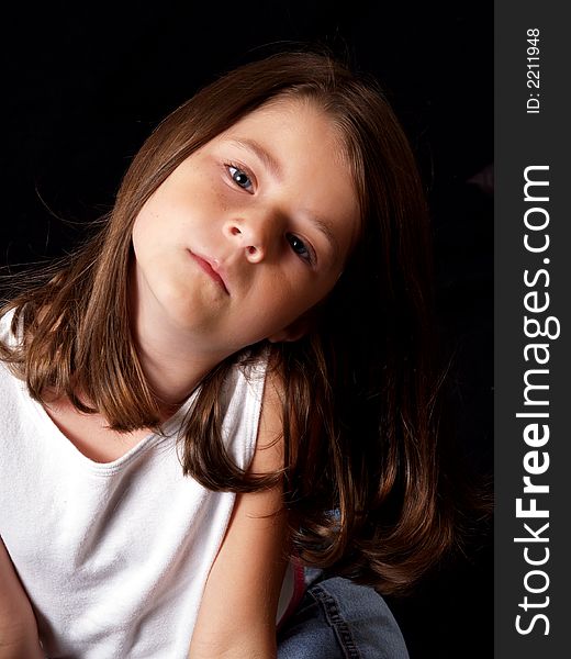 Cute little girl with brown hair