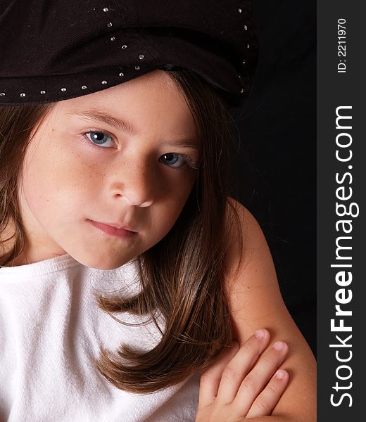 Cute little girl with brown hair