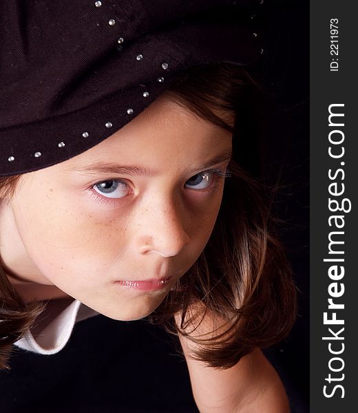 Cute little girl with brown hair