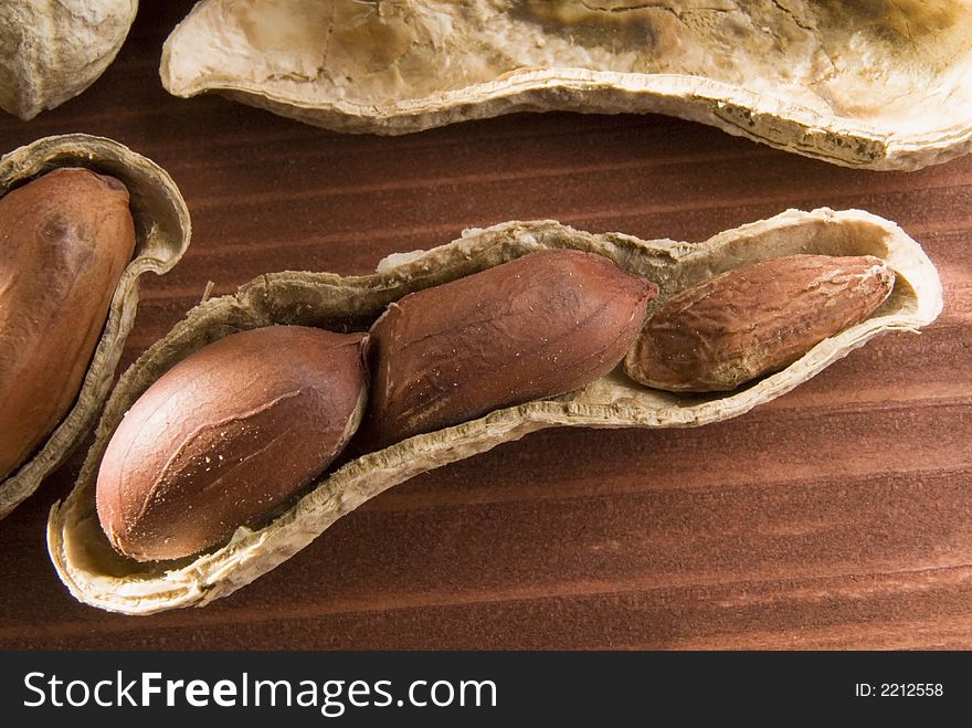 Baked peanuts with shell still life