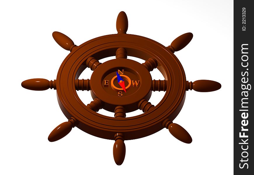 Very beautiful three-dimensional graphic object. steering wheel. 3d