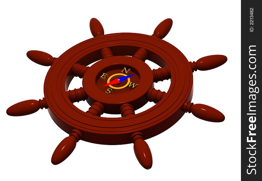 Very beautiful three-dimensional graphic object. steering wheel. 3d