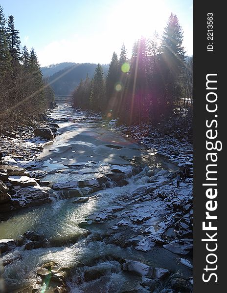 River In Mountains