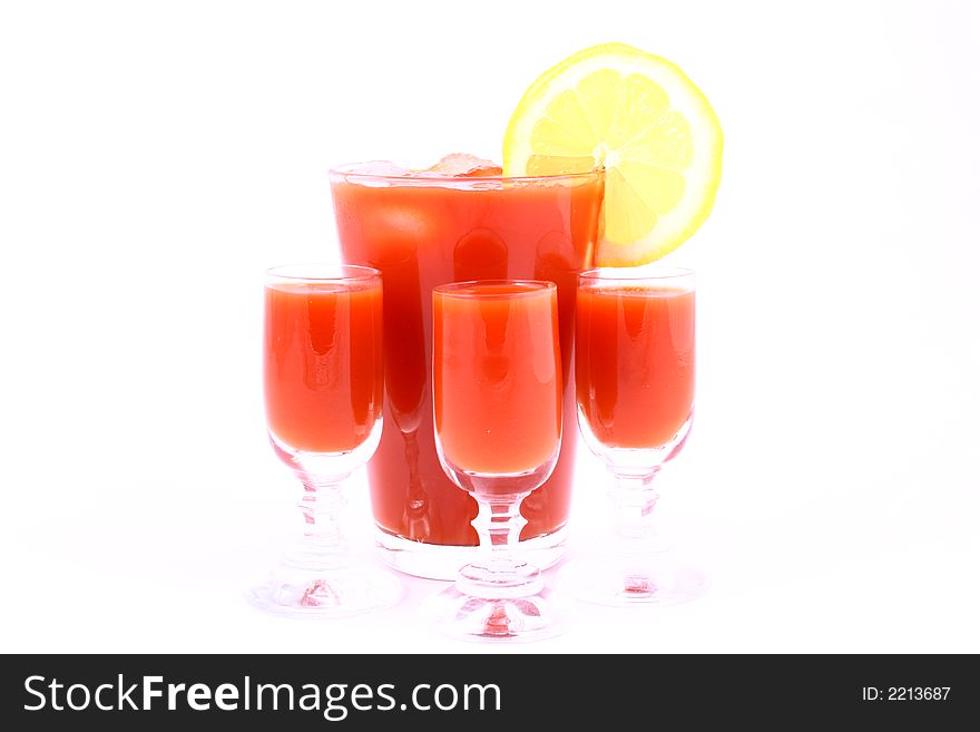 Juice tomato-red juice and vodka ,drink