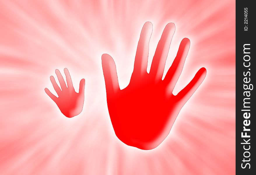 Two red hands saying ALT against a red background with white rays of light