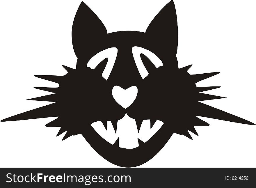 Silhouette of a black cat (vector)