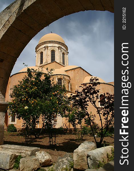 One of buildings of Monastery Agia Triada, Crete