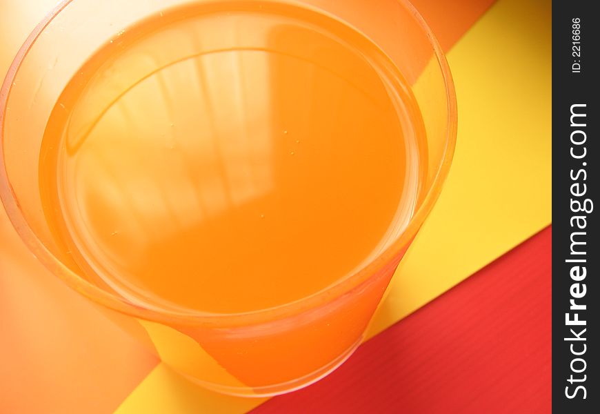Close-up of a glass of Fanta. Close-up of a glass of Fanta.